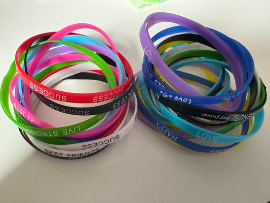 Affirmation Wristbands - Silicone Positive Words, Mental Health And Self-Esteem