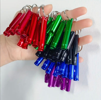 Brass Whistle Keychain Pendant with Aluminium Key Chain, Small