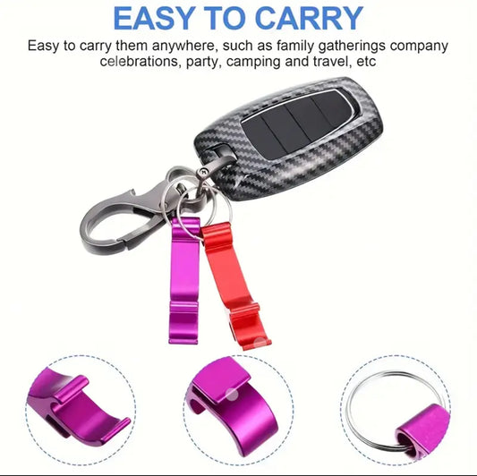 Keyring bottle opener metal beer keychain tool - perfect for parties / gifts